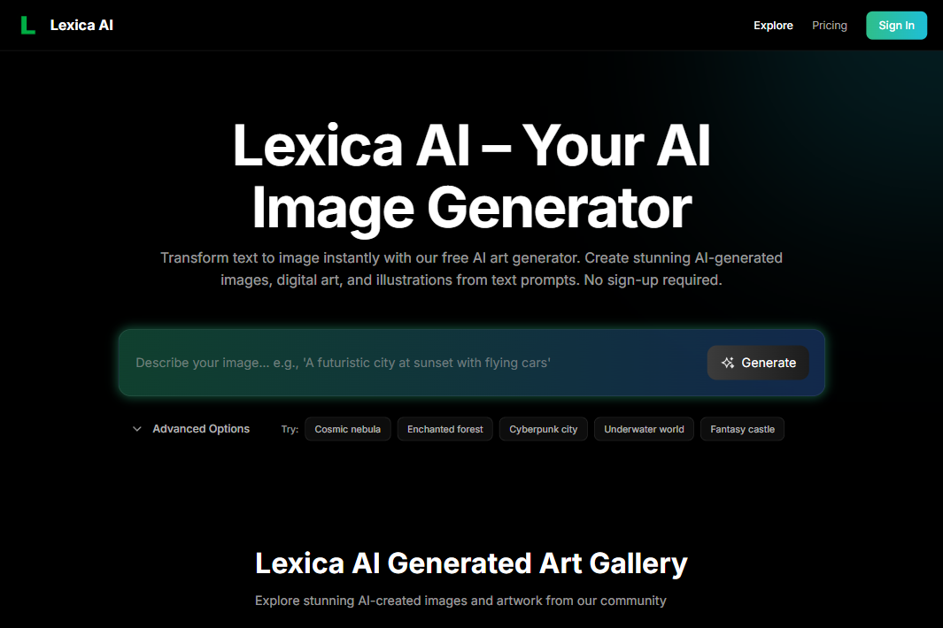 LexicaAI preview
